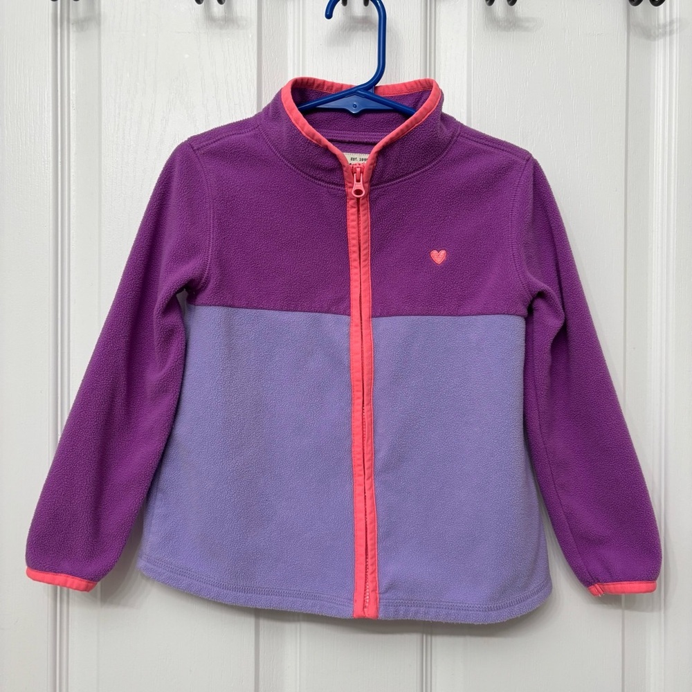 Purple Colorblock Fleece Jacket | OshKosh 4T